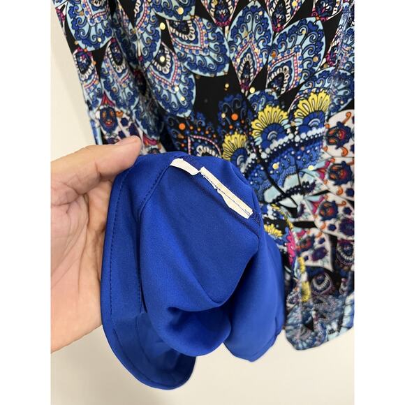 Joseph Ribkoff Kaleidoscopic Mandala Maximalist Boho Resort Dress 6 Art Eclectic - Picture 6 of 12